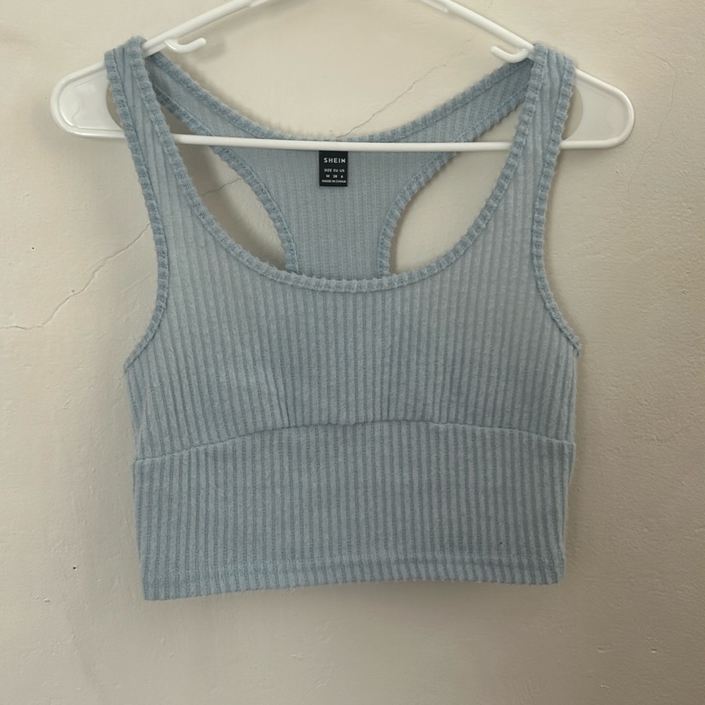 Blue cropped tank from SHEIN